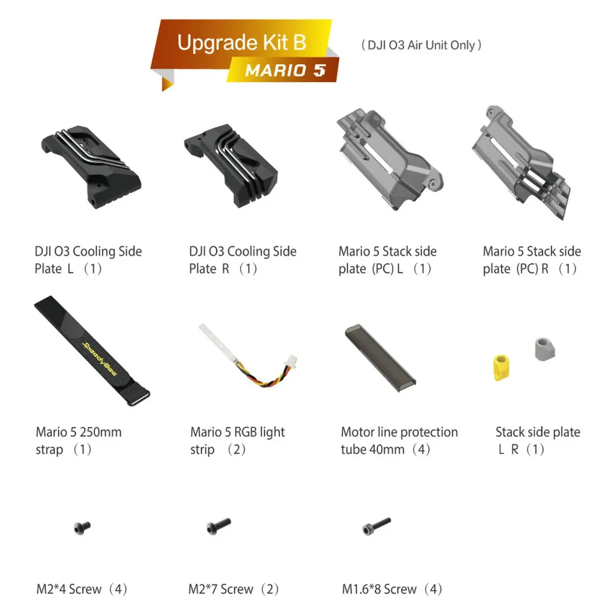 SpeedyBee Mario 5 Upgrade Kit — Kit: Kit B (DJI O3 Full Set)