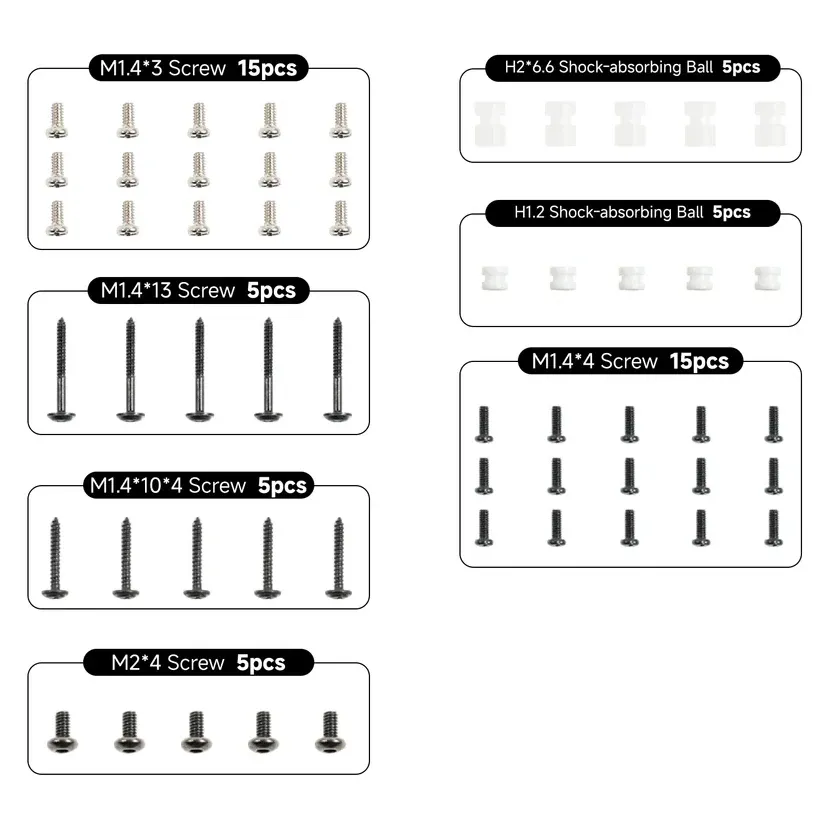 BetaFPV Screw Pack for Meteor65/75, Air75, Pavo20 & Aquila20 — Version: Meteor65 Pro O4 / Meteor75 Pro O4