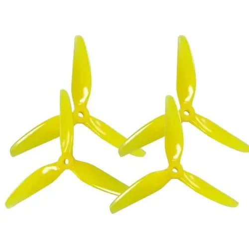 HQProp Durable DP5.1x4.1x3 Tri-Blade Propellers (2CW+2CCW) — Color: Yellow