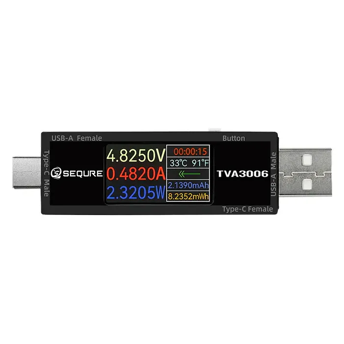 SEQURE TVA3006 High Precision Volt-Ammeter Power Meter (Type-C/A)