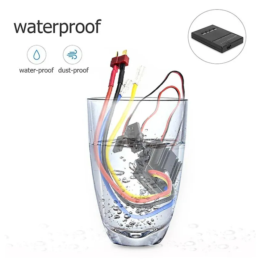 ReadyToSky 1080 80A Waterproof Brushed ESC with Programming Card for 1/8–1/10 RC Cars