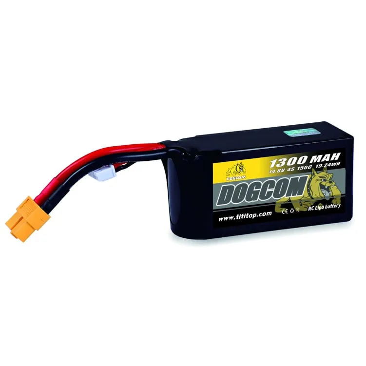 DOGCOM 4S 1300mAh 150C 14.8V LiPo Battery XT60