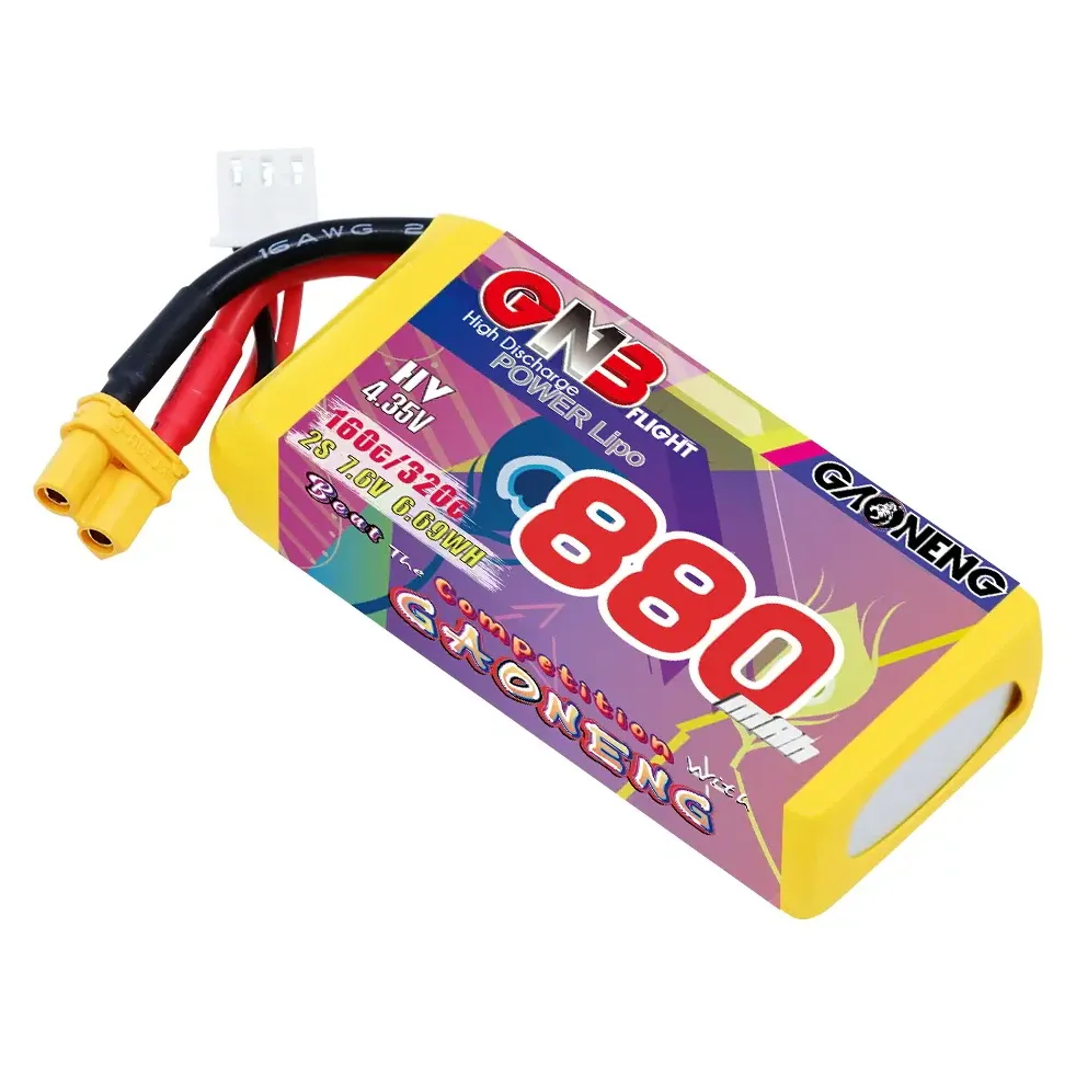 GAONENG GNB 880mAh 2S 7.6V 160C XT30 LiPo Battery