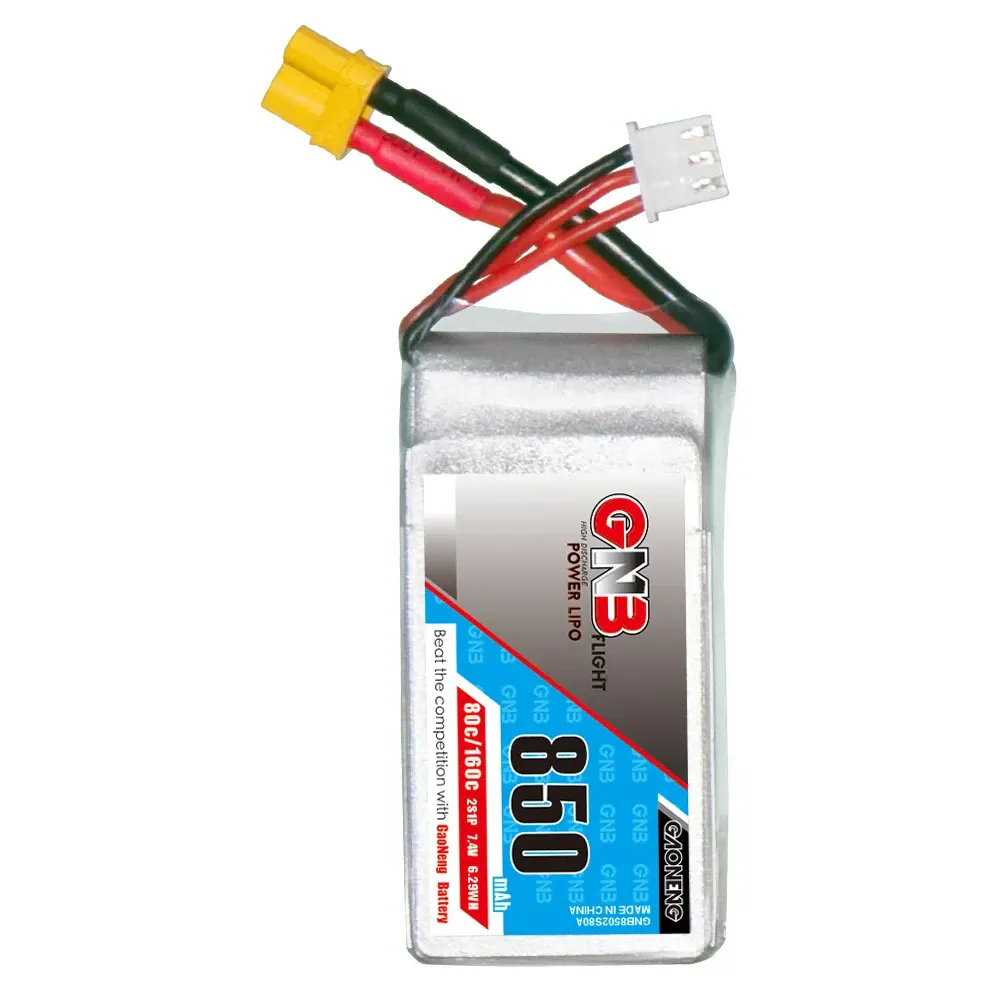 GNB 2S 7.4V 850mAh 80C XT30 LiPo Battery