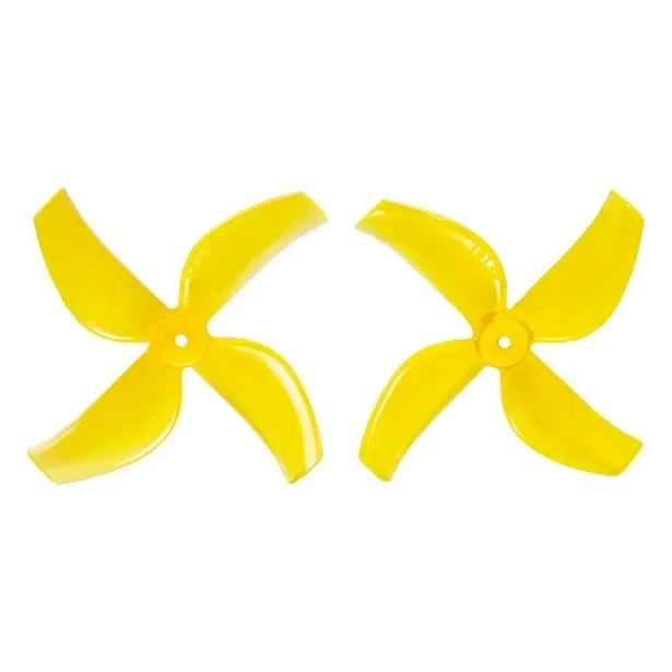 Gemfan 1613 40mm 4-Blade Whoop Propeller 1.5mm Shaft (Set of 8, 4CW+4CCW) — Color: Light Yellow