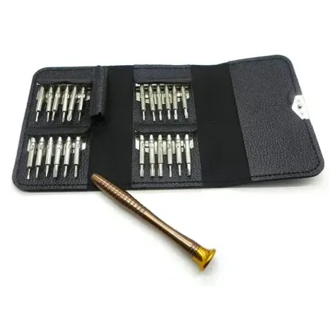 25-in-1 Precision Mini Screwdriver Kit with Leather Case