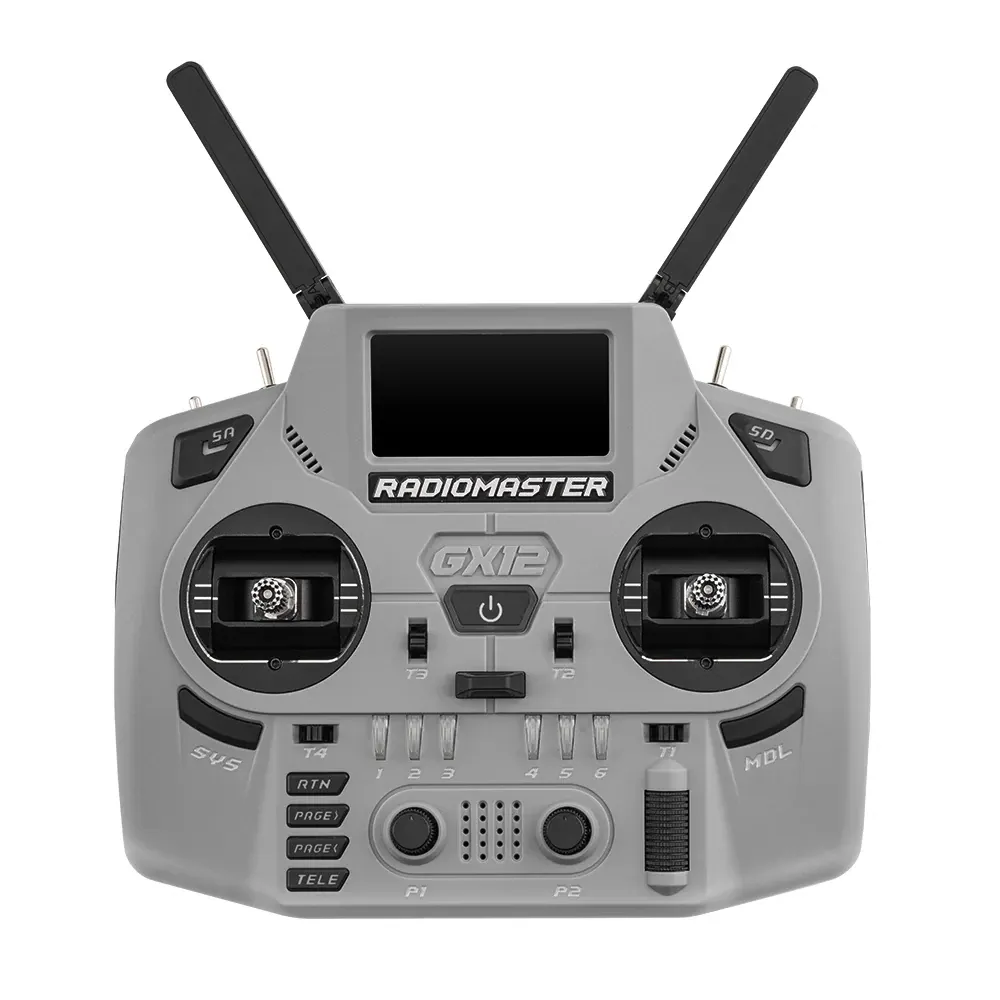 RadioMaster GX12 Dual-Band Crush Radio Controller (M2, ELRS 2.4GHz) — Color: Grey