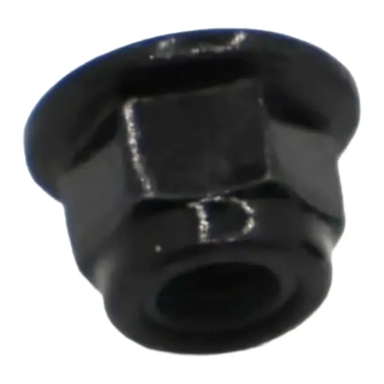 M5 Hex Flange Nylon Insert Lock Nut, Black Carbon Steel