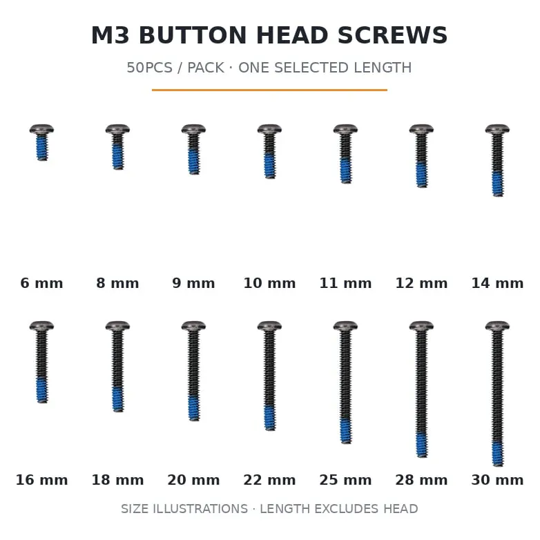FlyFishRC M3 Button Head Screws Pack (50PCS)