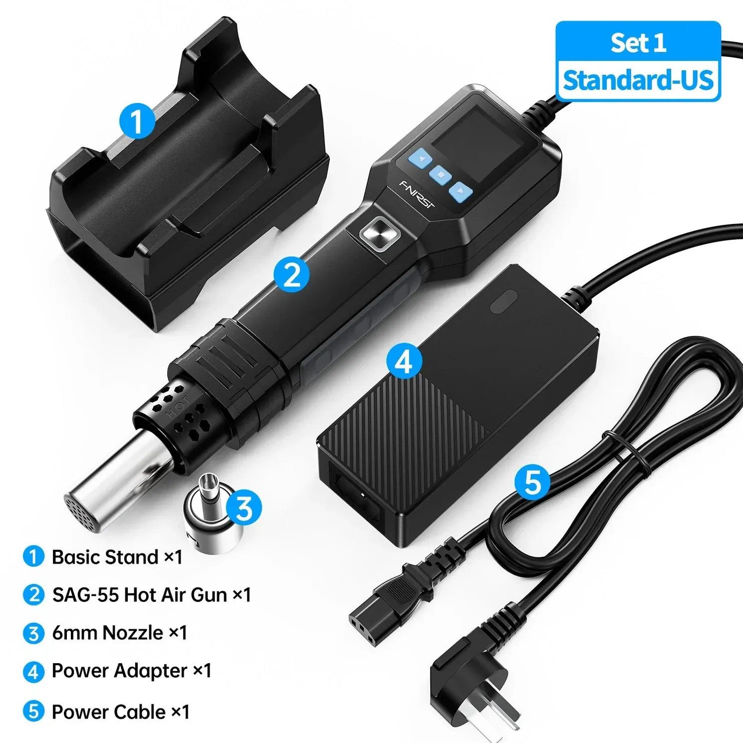 FNIRSI SAG-55 Intelligent 550W Hot Air Gun