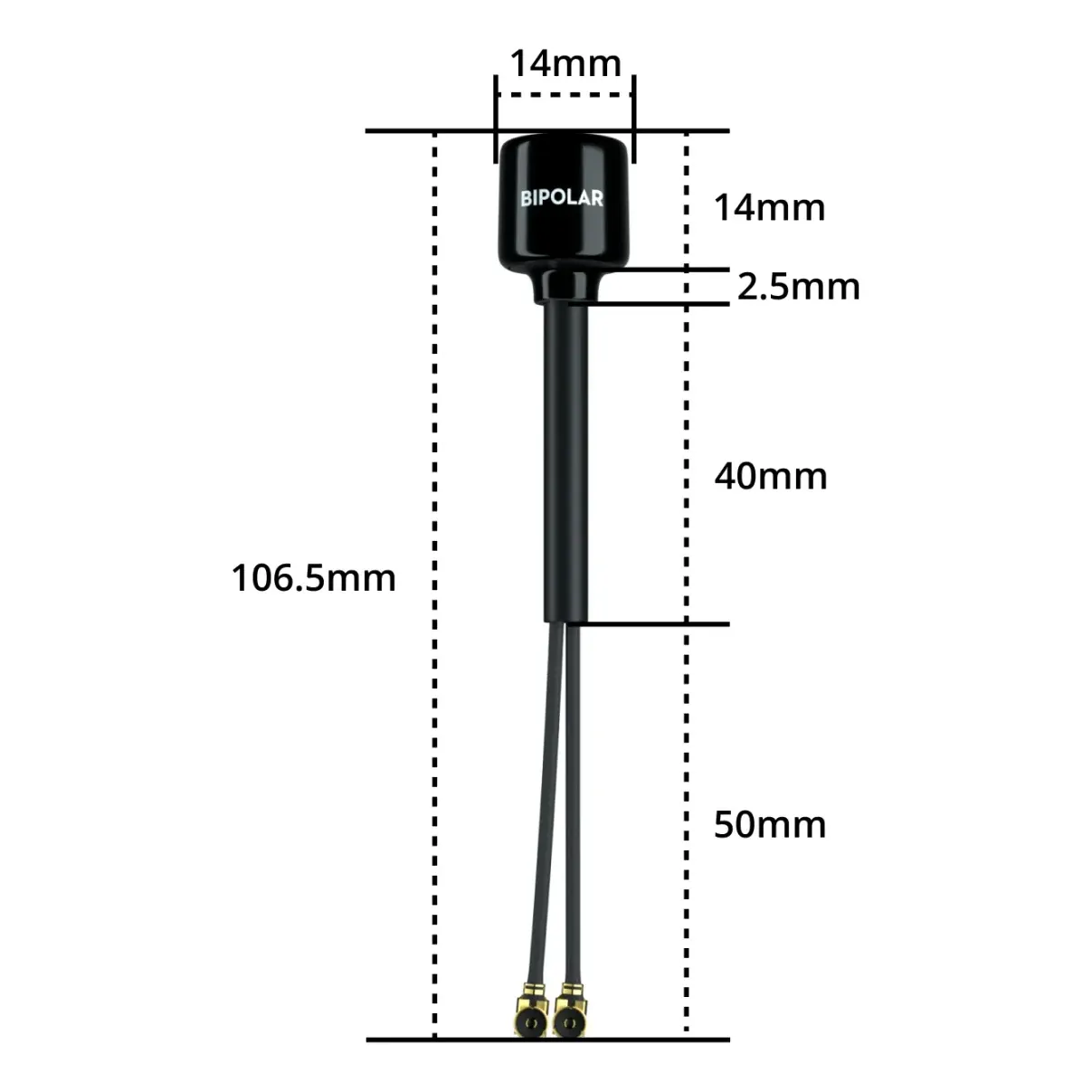 Flywoo Bipolar Dual-Band 5.8GHz/2.4GHz UFL Antenna for DJI O3