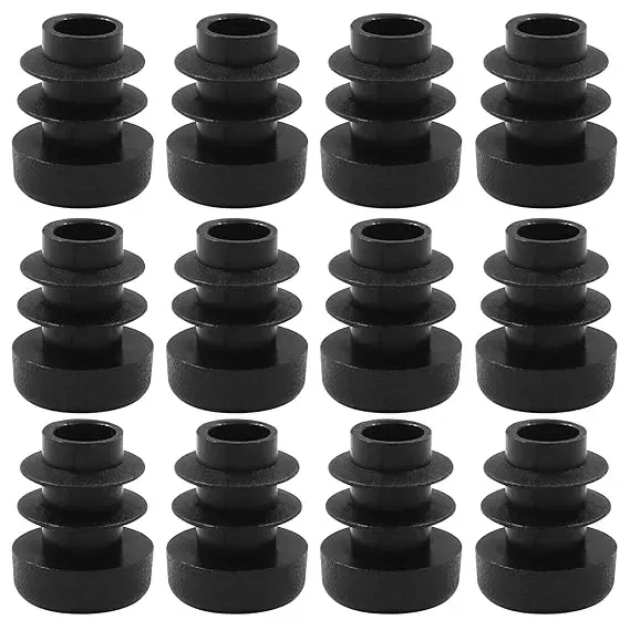 Black Plastic End Cap for Round Tubes