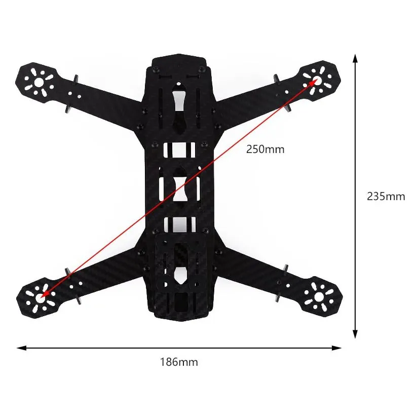 Q250 250mm 4mm Carbon Fiber FPV Racing Frame Kit