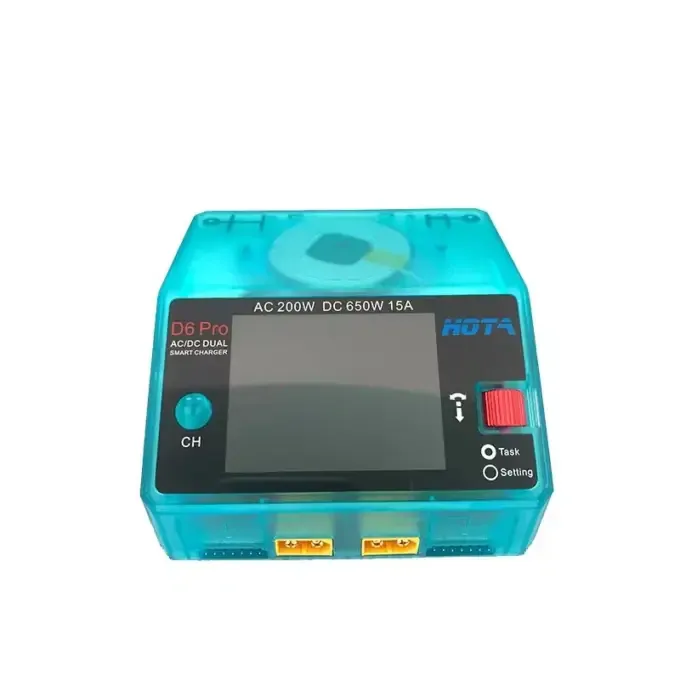 HOTA D6 Pro 325W Dual AC/DC Smart Charger — Color: Clear Blue