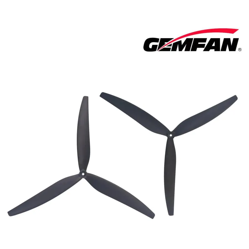 Gemfan 18x10x3 Glass Fibre Nylon 3-Blade Propeller, Black (CW/CCW Pair)