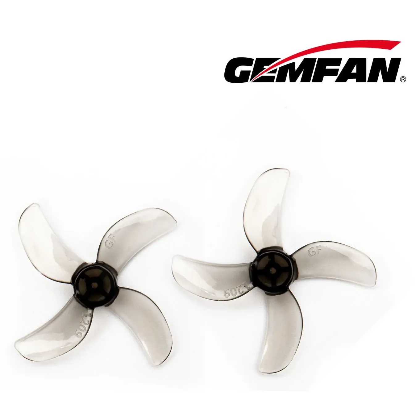 40mm 1609 PC 4-Blade Whoop Propeller (1mm/1.5mm Shaft) (Set of 8 — 4CW+4CCW) — Color: Clear Grey / Shaft: 1mm