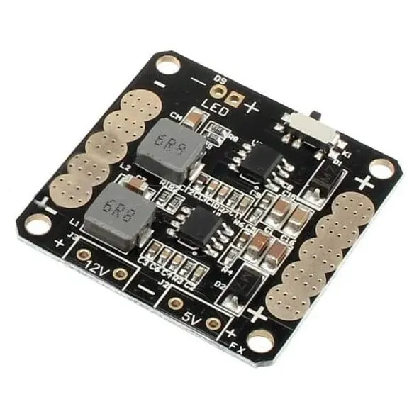 CC3D V2 ZMR PDB with 5V/12V Dual BEC, LC Filter & LED Switch