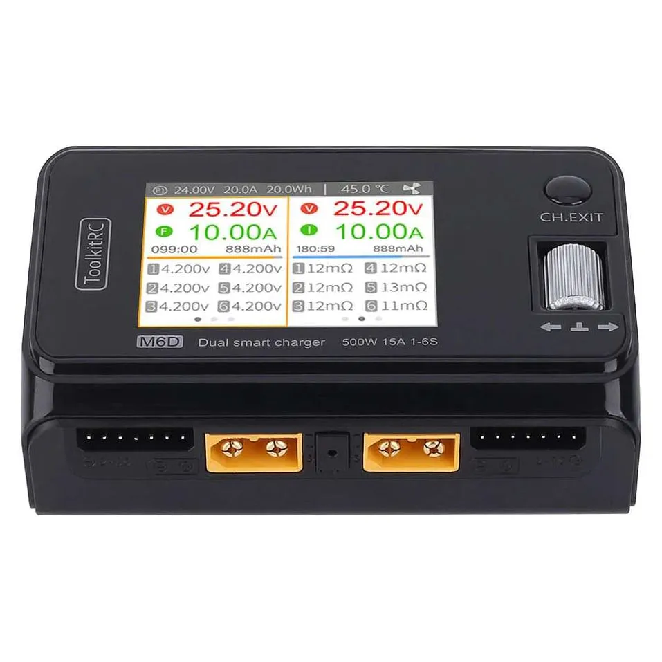 ToolkitRC M6D 500W 15A DC Dual-Channel Smart Charger/Discharger