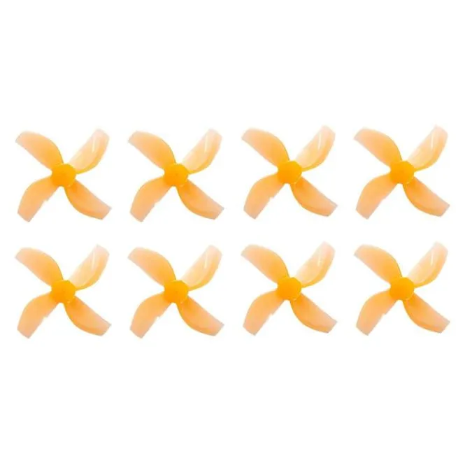 Gemfan 35mm 1.4" 4-Blade Durable Propeller – 1mm Shaft (Set of 8 — 4CW+4CCW) — Color: Orange
