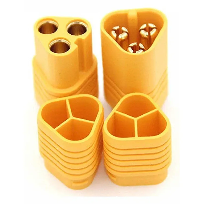 MT60 3.5mm 3-Pole Motor/ESC Bullet Connector Set (Male + Female)