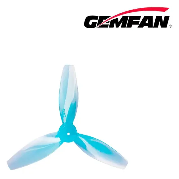 Gemfan 2412 3-Blade Propeller (Set of 8 — 4CW+4CCW) — Color: Blue