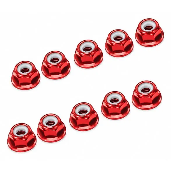 FlyFishRC M5 Aluminium Flange Nylon Lock Prop Nuts (20PCS) — Color: Red