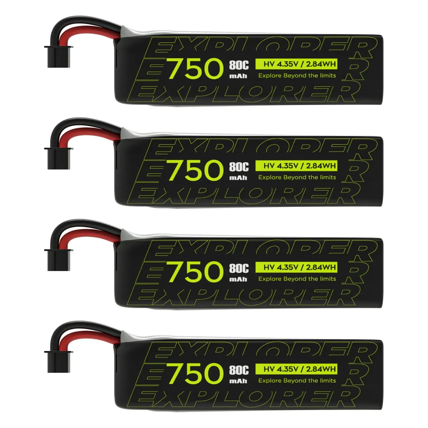 Flywoo Explorer 1S 750mAh HV V2 Battery (A30 Plug, 4 Pack)