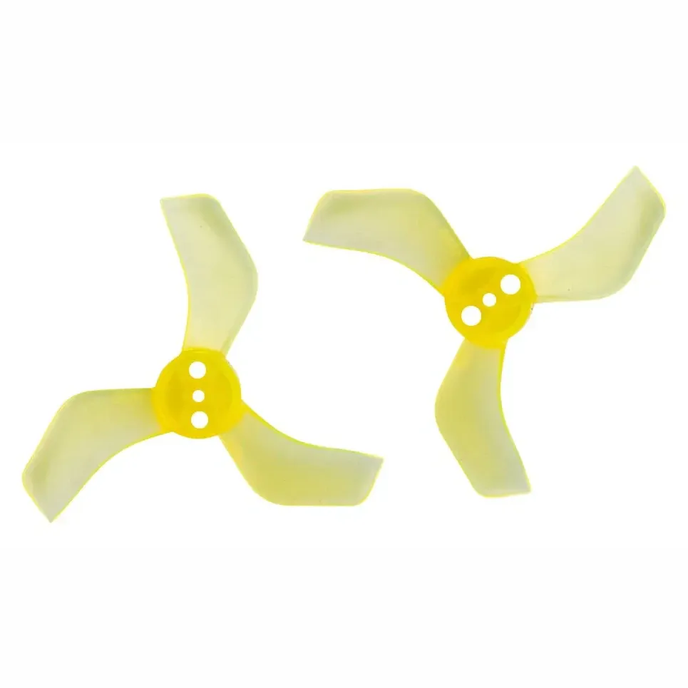 40mm 1635 Polycarbonate 3-Blade Whoop Propeller (1mm Shaft) — Color: Clear Yellow