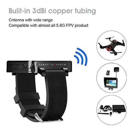 Boscam FPV Wearable Watch Monitor (2.6", 48CH 5.8GHz Receiver)
