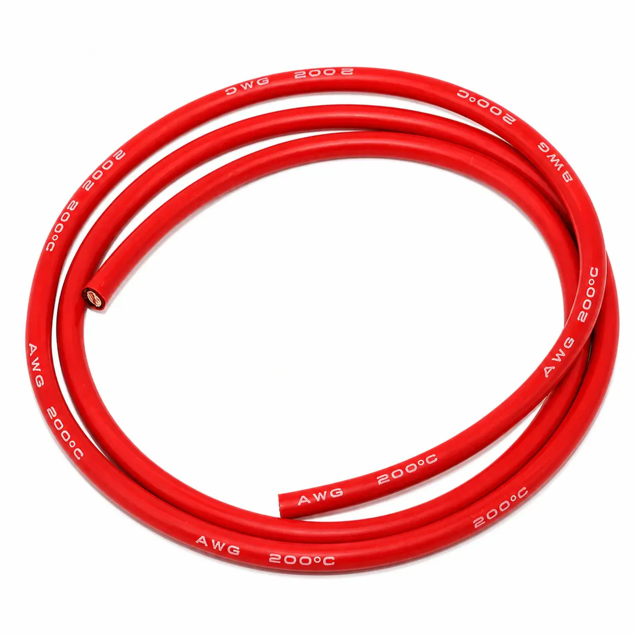 30AWG Silicone Wire — Color: Red / Length: 1m, Color: Red / Length: 5m, Color: Red / Length: 10m