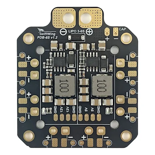 SwiftWing PDB-6S 12V/5V Buck Distribution Board