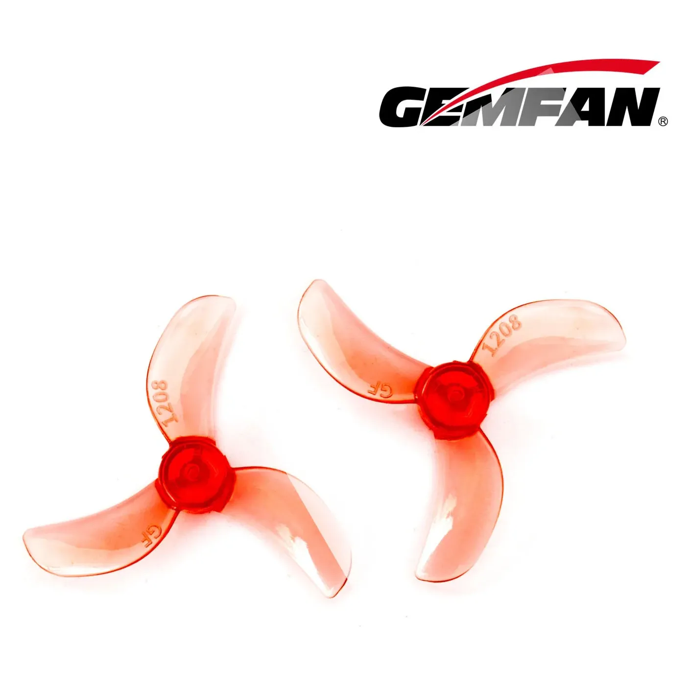 40mm 1608 3-Blade Polycarbonate Whoop Prop (1mm Shaft) — Color: Clear Red
