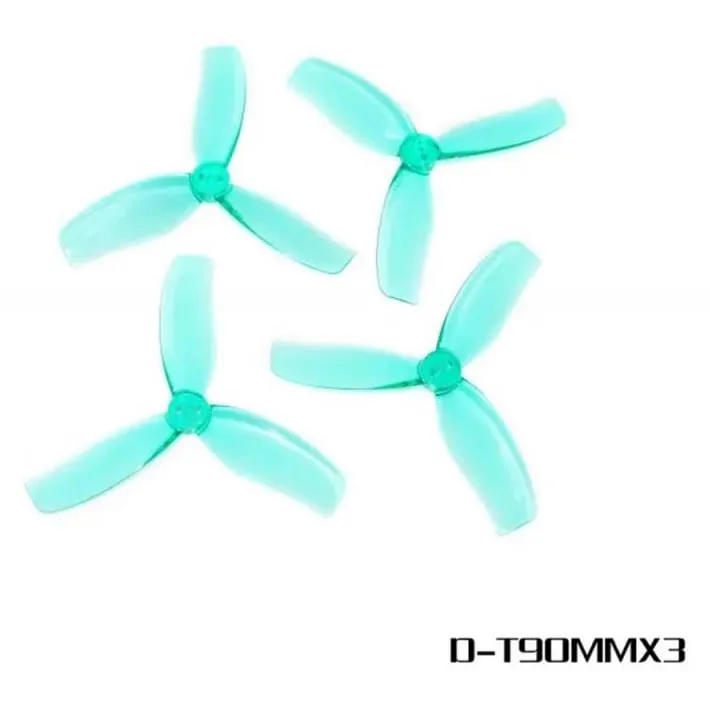 HQProp DT90MMX3 Cinewhoop Propeller — Teal (2CW+2CCW)