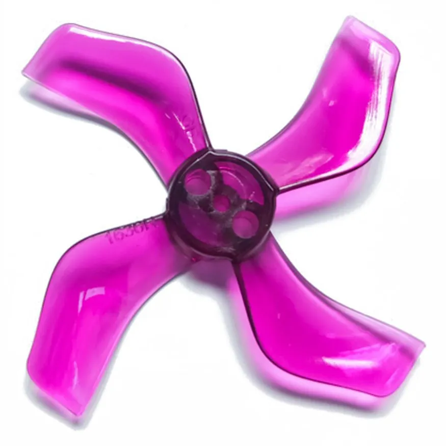 Gemfan 1636-4 40mm 4-Blade Whoop Propeller (T-Mount, Set of 8) (4CW+4CCW) — Color: Clear Purple / Shaft: 1.5mm