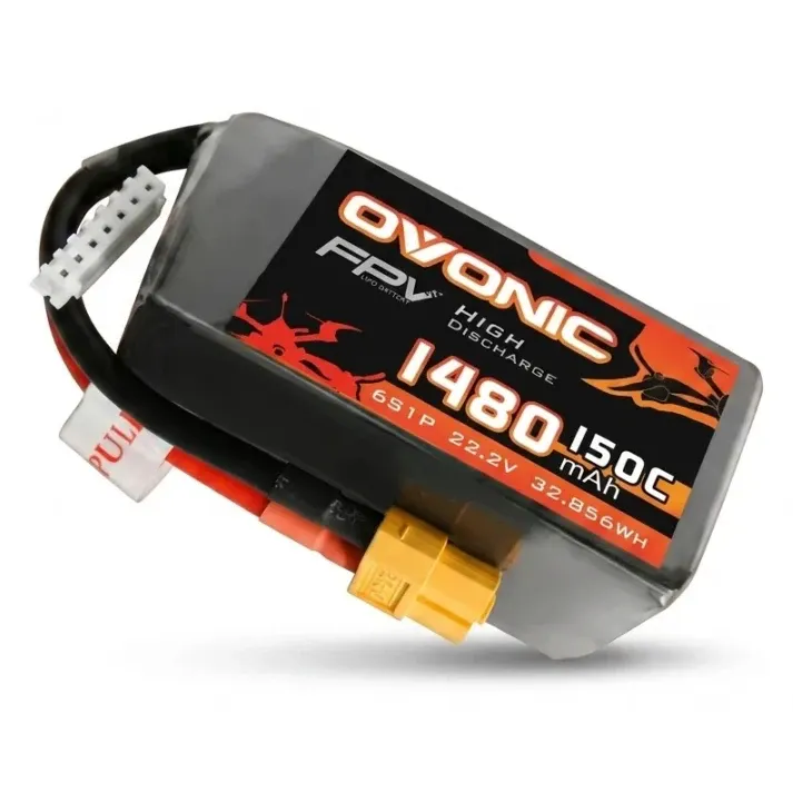 Ovonic 1480mAh 6S 150C 22.2V LiPo Battery with XT60 Plug