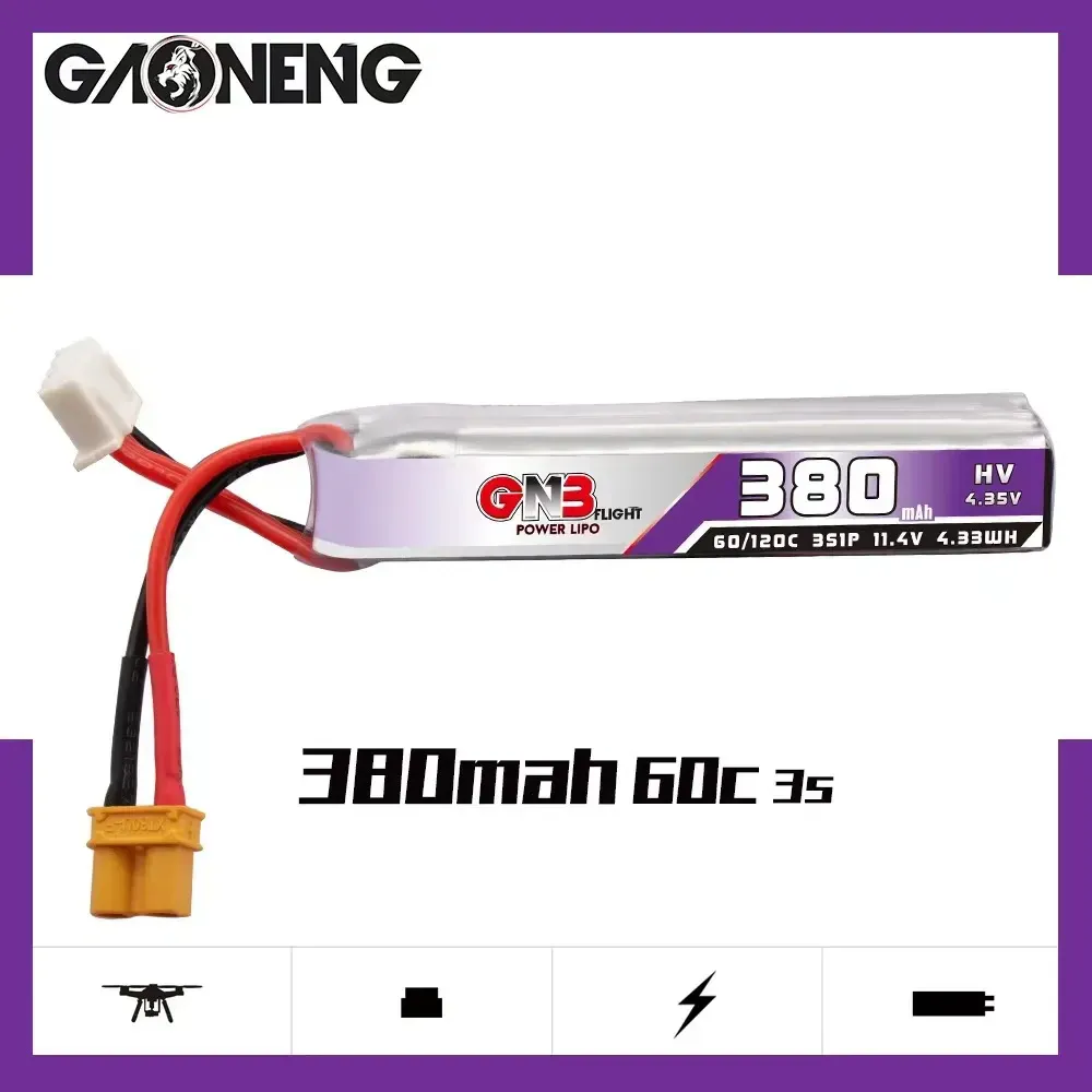 GNB 3S 380mAh 60C XT30 LiPo Battery
