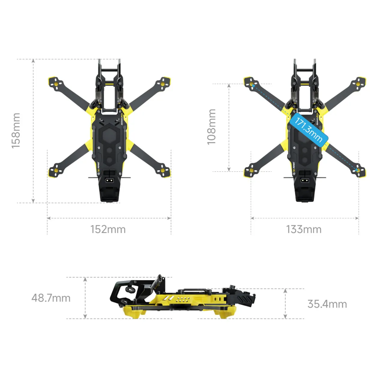 SpeedyBee Master3X 3-3.6 Inch 171mm Modular FPV Freestyle Frame