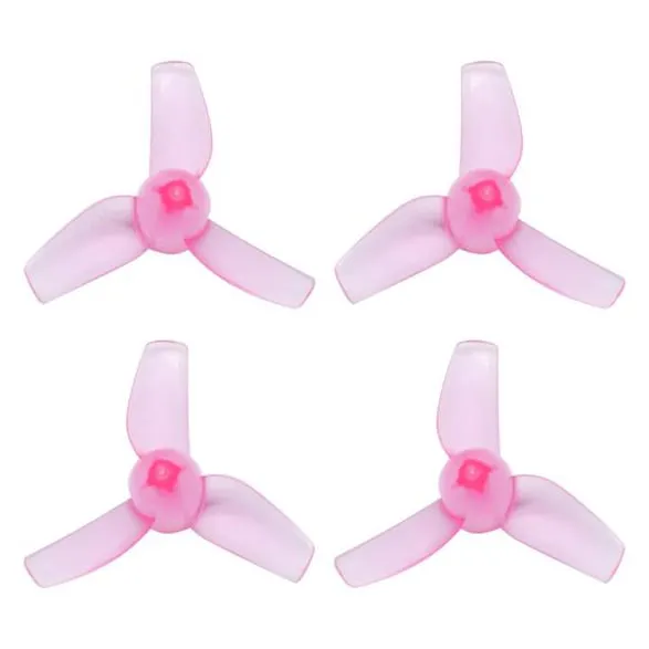 Transparent 31mm 3-Blade Micro Whoop Propellers (0.8mm Shaft) — Color: Clear Pink