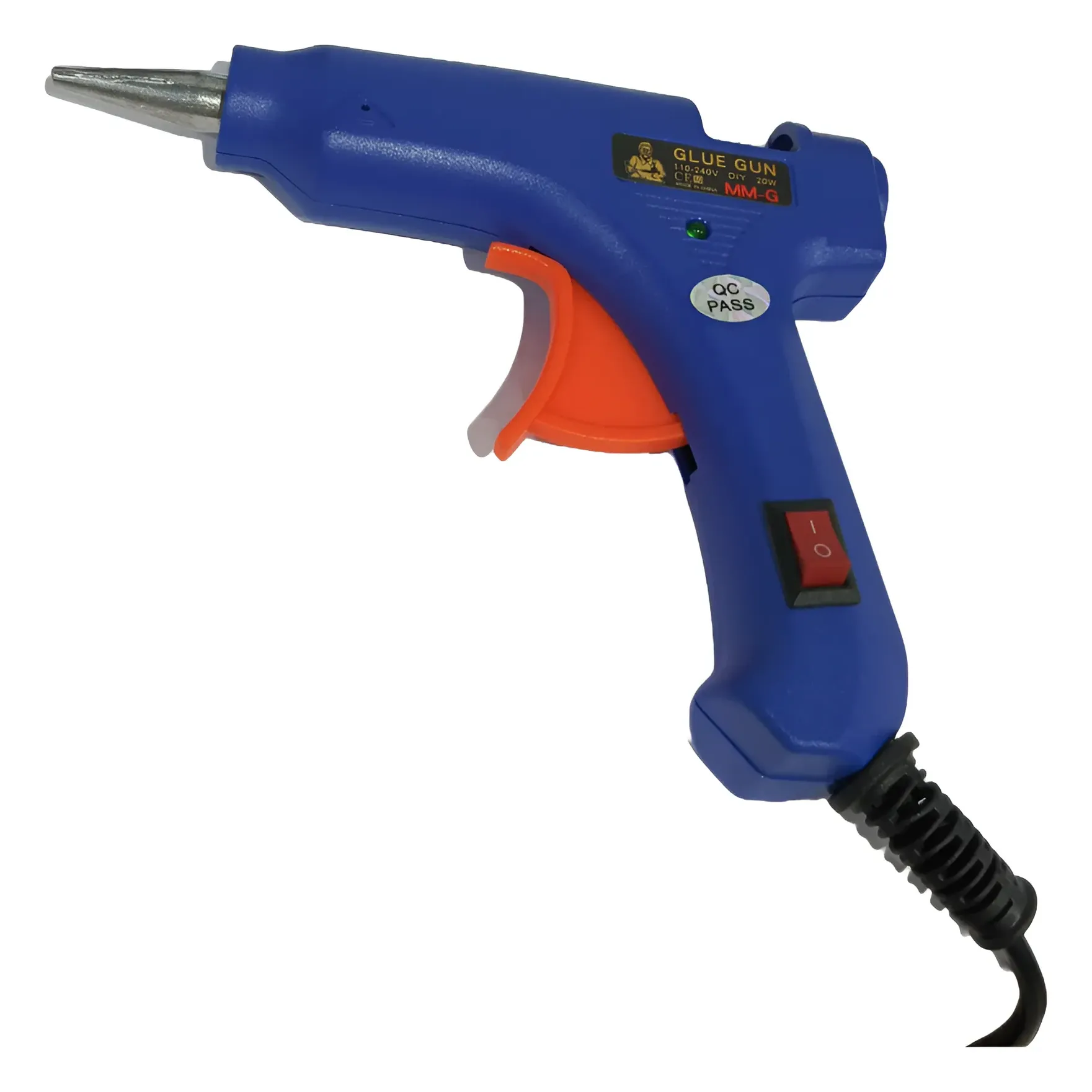 MM-G 20W Hot Melt Glue Gun with On/Off Switch, Blue