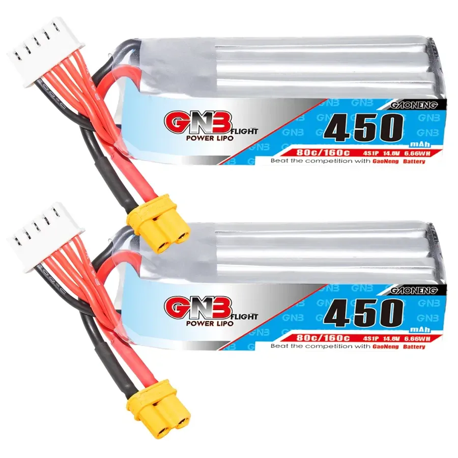 GAONENG GNB 450mAh 4S 80C XT30 LiPo Battery (Long)