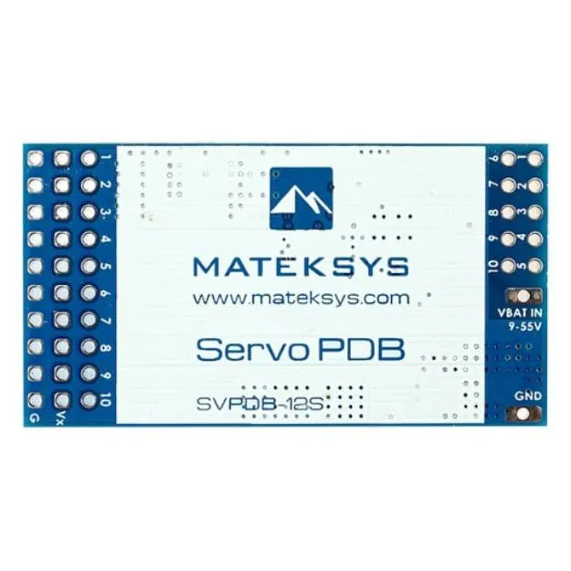 Matek Servo PDB with 12A BEC (9–55V to 5/6/8V, 12S)