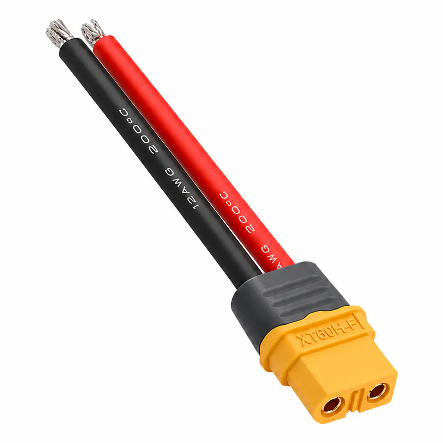 Silicone XT60 Female Connector w/ 12AWG 10cm Power Cable