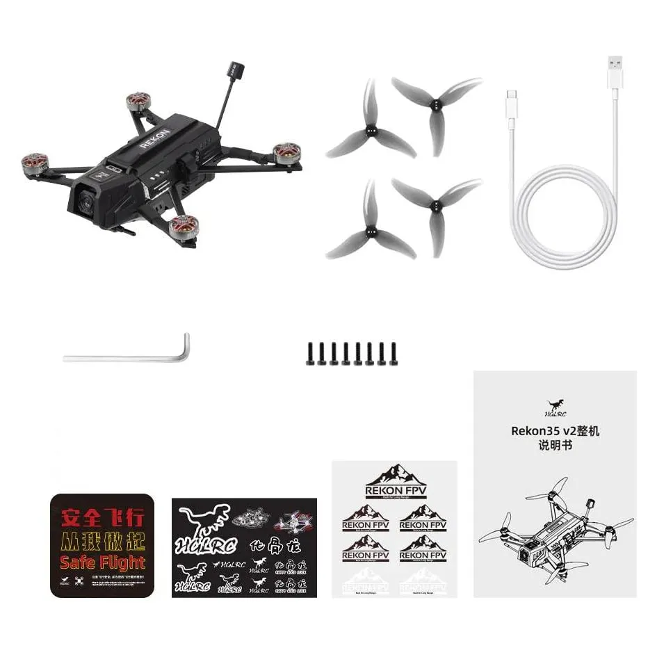 HGLRC Rekon 3.5 V2 2S Analog FPV Drone w/ ELRS 2.4GHz