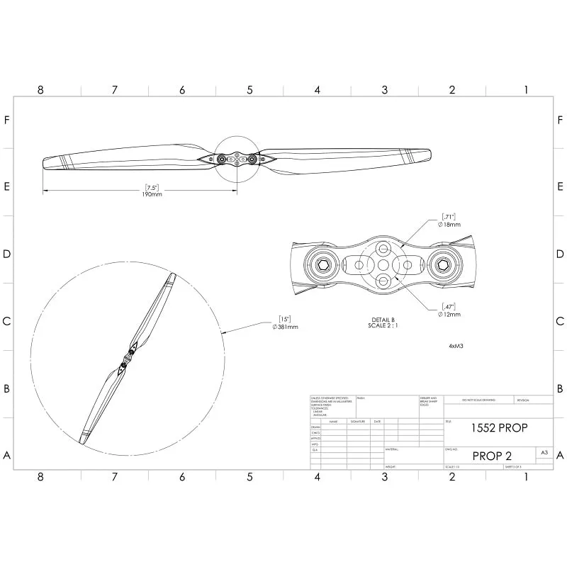 Reflex Drive RD 1552 15-Inch Folding Propeller with Hub (CW+CCW)