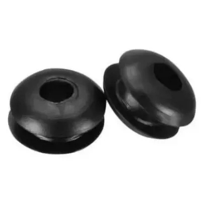 Double-Sided Rubber Wire Grommet, 4mm Hole (Black)