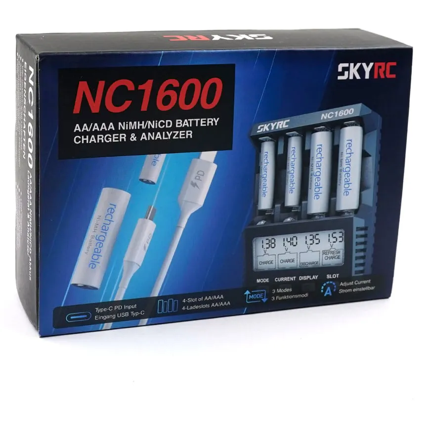 SkyRC NC1600 Smart 4-Slot AA/AAA Charger and Analyzer