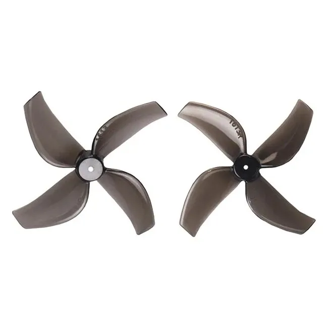 Gemfan 1613 40mm 4-Blade Whoop Propeller 1.5mm Shaft (Set of 8, 4CW+4CCW) — Color: Clear Black