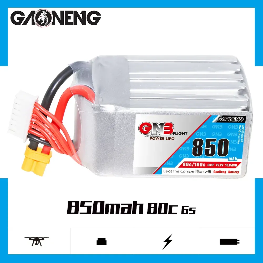 Gaoneng GNB 6S 22.2V 850mAh 80C XT30 LiPo Battery