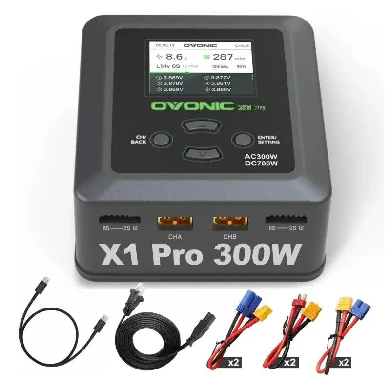 OVONIC X1 Pro Dual-Channel Charger (AC 300W / DC 700W, 16A)
