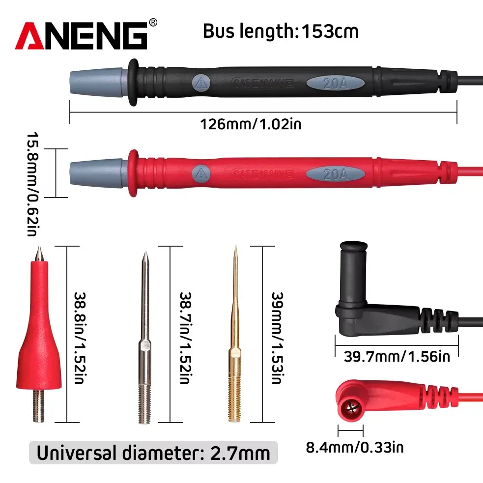 ANENG PT1010 1000V 20A Multimeter Test Leads
